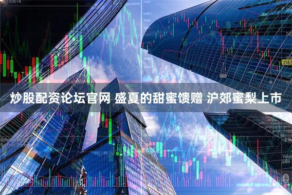 炒股配资论坛官网 盛夏的甜蜜馈赠 沪郊蜜梨上市